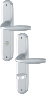 HOPPE Langschildgarnitur NY 1810/273P Aluminium F1 DIN L/R 72 mm