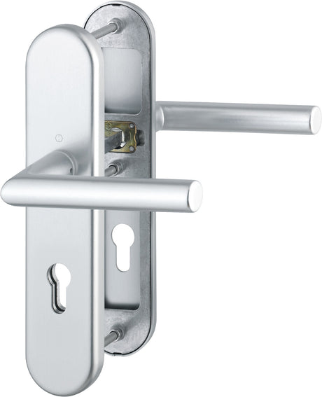 HOPPE Schutzgarnitur Amsterdam 86G/3331/3310/1400 Aluminium F1 für Abschlusstüren, ES 1