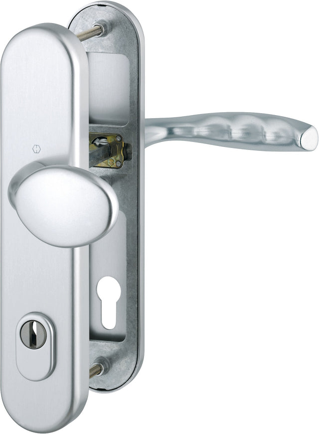 HOPPE Schutzgarnitur NY 76G/3332ZA/3410/1810H Aluminium F1 92 mm für Abschlusstüren