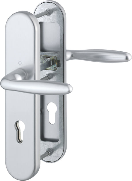 HOPPE Schutzgarnitur Verona 86G Aluminium F1 für Abschlusstüren, einbruchhemmend ES1