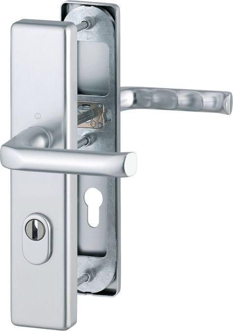 HOPPE Schutzgarnitur London 61G/2222ZA/2210/113 Alu.F2 72mm für Türstärke 37-47mm