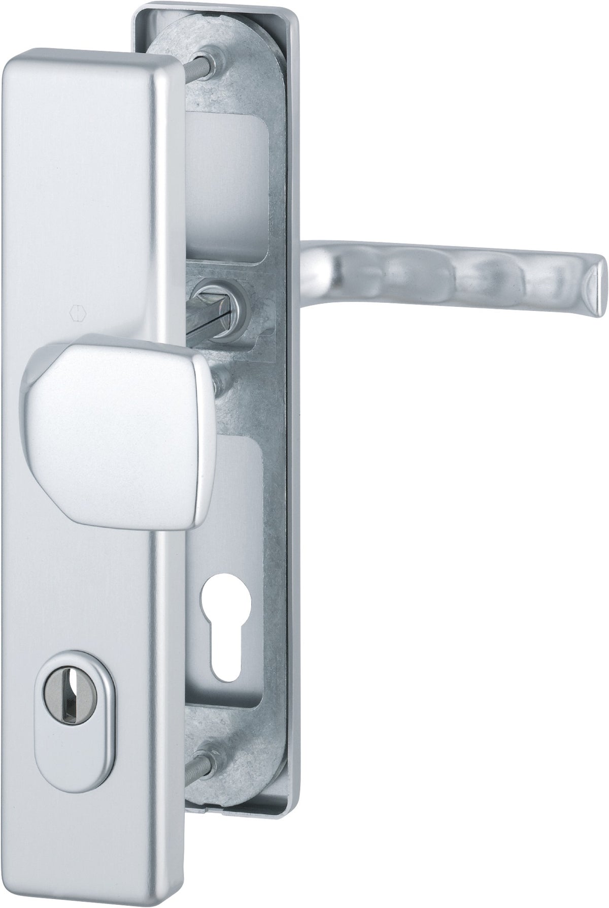 HOPPE Schutzgarnitur London 61G/2222ZA/2210/113 Alu.F2 72mm für Türstärke 37-47mm