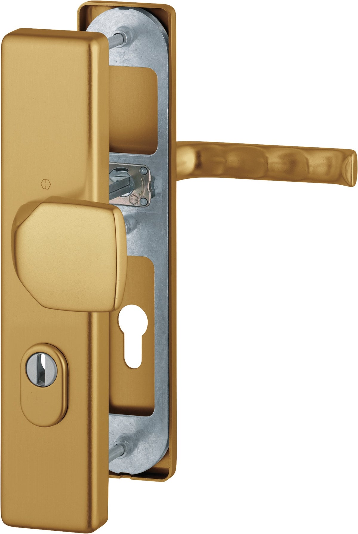 HOPPE Schutzgarnitur London 61G/2222ZA/2210/113 Alu.F2 72mm für Türstärke 37-47mm