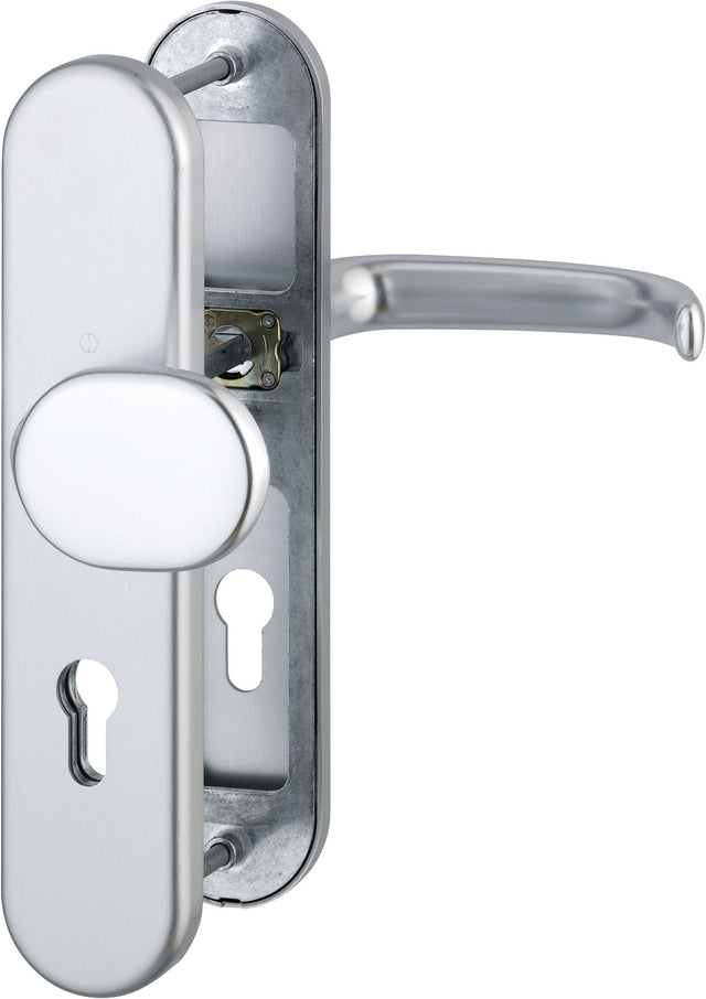 HOPPE Schutzgarnitur San Francisco 86G/3331/3310/1301 Aluminium F1 für Abschlusstüren, DIN links/rechts, ES 1