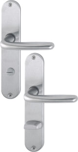 HOPPE Langschildgarnitur Cardiff E1850Z/302 Edelstahl matt DIN L/R 72 mm
