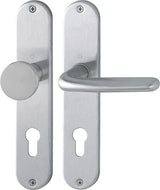 HOPPE Langschildgarnitur Cardiff E1850Z/302 Edelstahl matt DIN L/R 72 mm