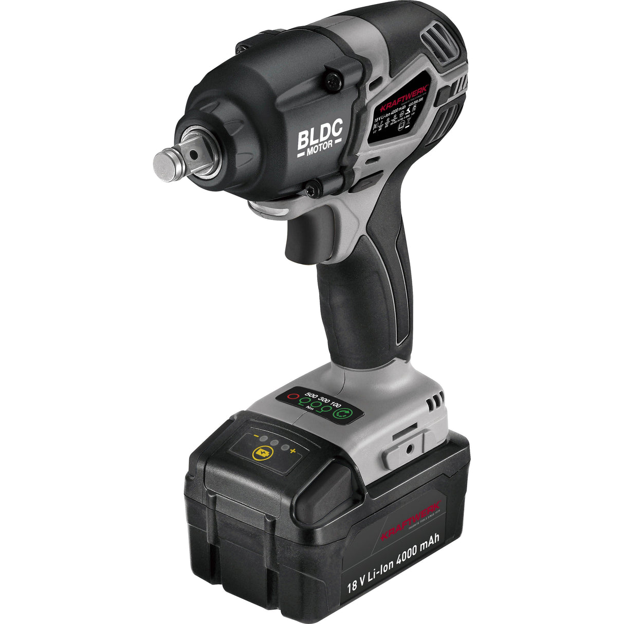 Kraftwerk 1/2" Akku Schlag-Maschinenschrauber Set, bürstenlos, 18V, 2 x 4 Ah Akku, Ladegerät, 800 Nm