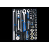 KING TONY Profi-Werkzeuge - 1/4"+ 1/2" Steckschlüssel-Set, metrisch - 60 tlg. 97560MRV01