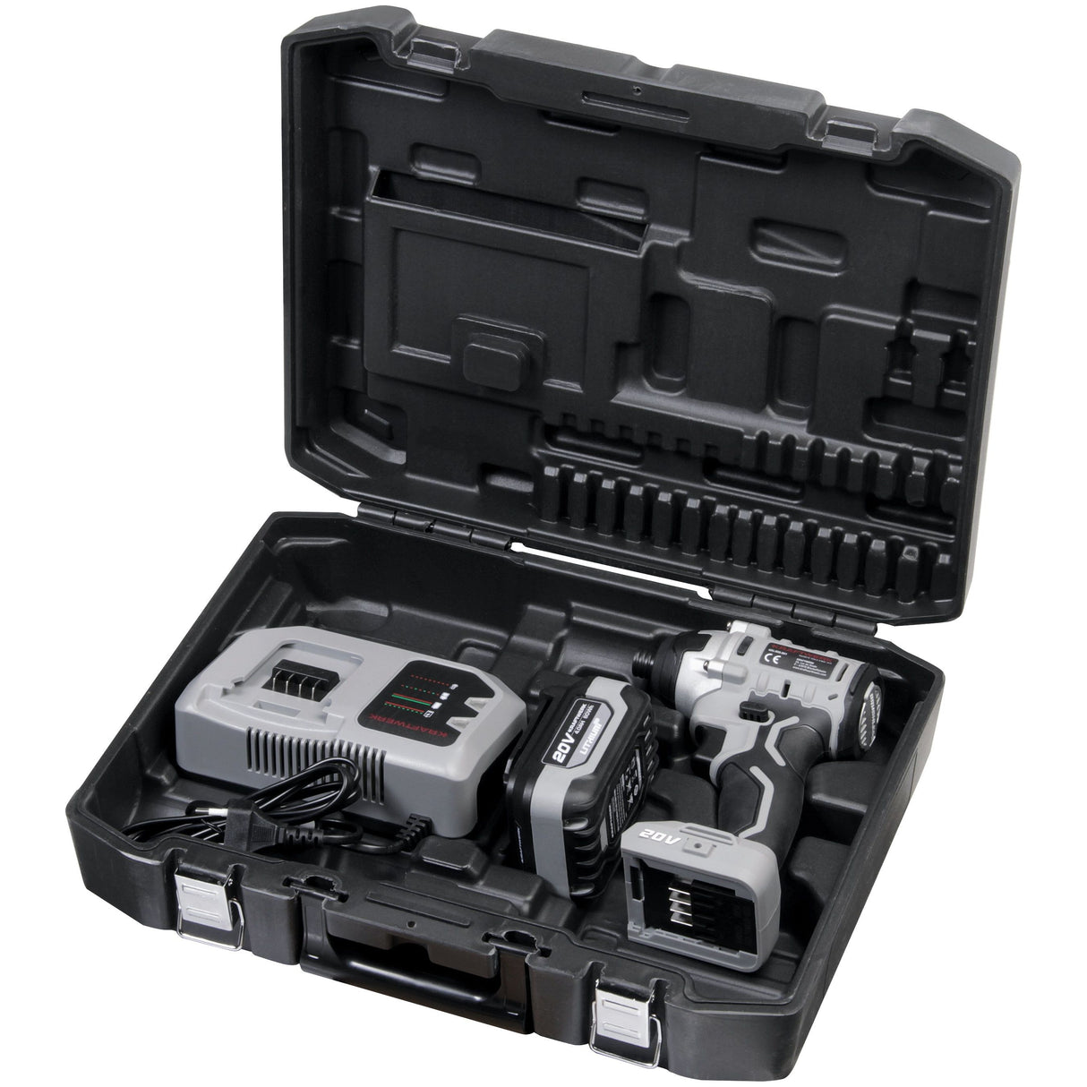 Kraftwerk 1/4" Akku-Schrauber Set, 20V, 1 x 4 Ah Akku, Schnellladegerät, 200 Nm