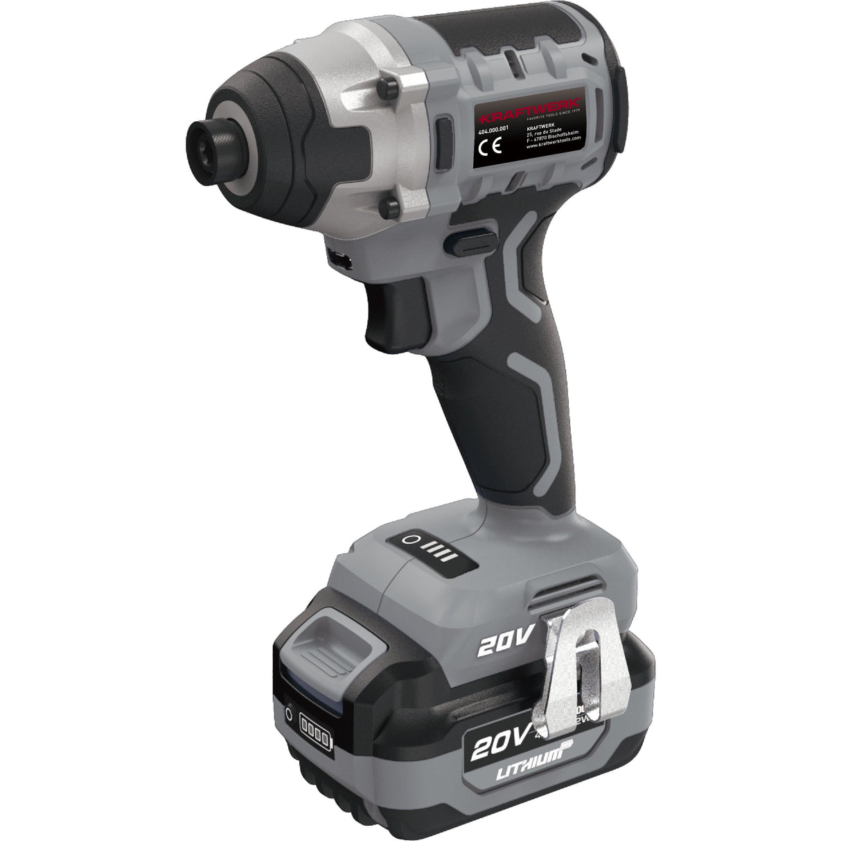 Kraftwerk 1/4" Akku-Schrauber Set, 20V, 1 x 4 Ah Akku, Schnellladegerät, 200 Nm