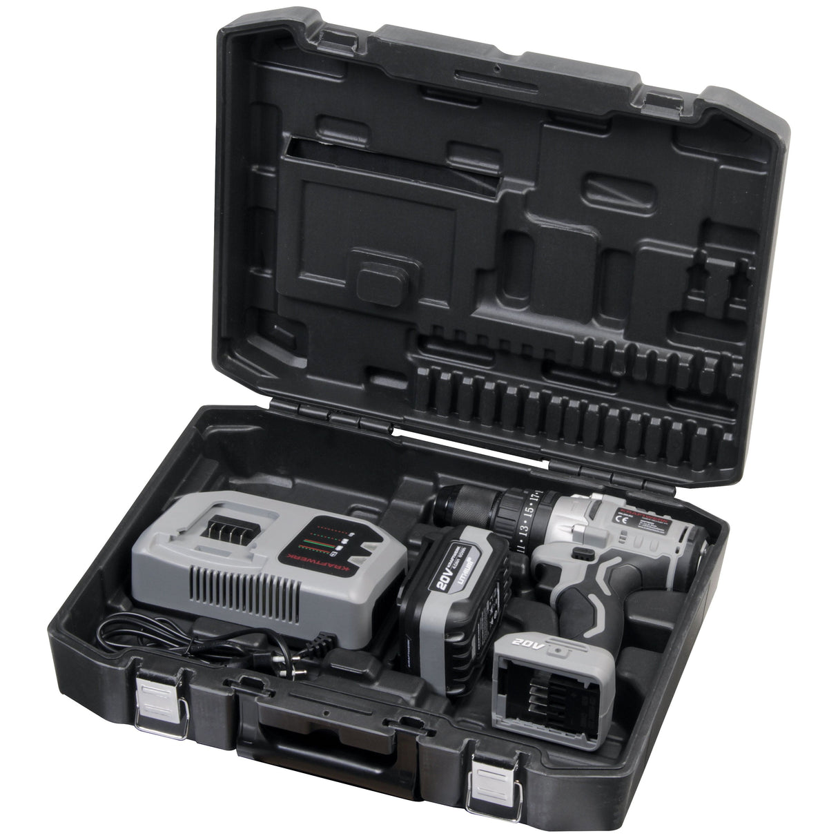 Kraftwerk 1/4" Akku-Schrauber Set, bürstenlos, 20V, 1 x 4 Ah Akku, Schnellladegerät, 100 Nm