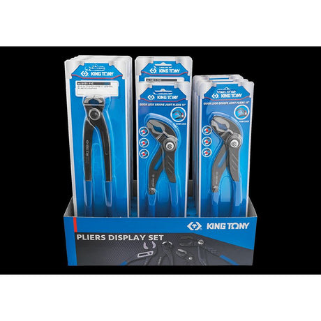KING TONY Profi-Werkzeuge - Verkaufsdisplay Rohrzange mit Druckknopf - 12 tlg. 651710C*6+643111*6 41912GP
