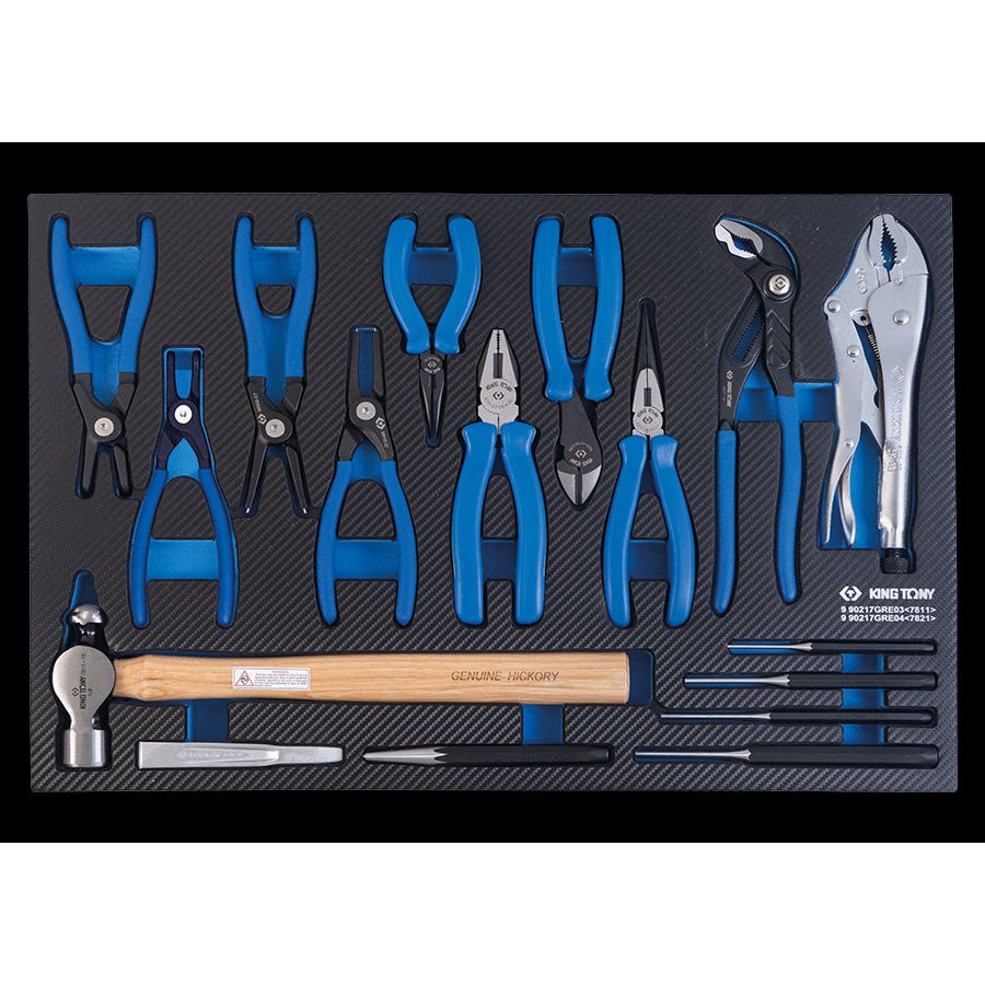 KING TONY Profi-Werkzeuge - Zangen in Schaumstoff-Einlage - 17 tlg (781116) 990217GRE03