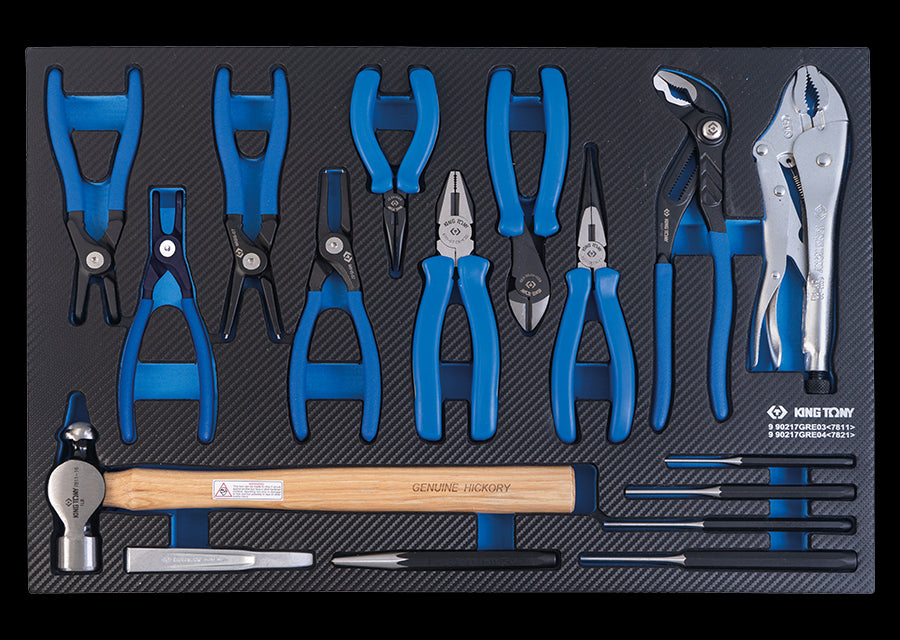 KING TONY Profi-Werkzeuge - Zangen in Schaumstoff-Einlage - 17 tlg (781116) 990217GRE03