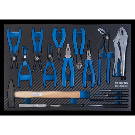 KING TONY Profi-Werkzeuge - Zangen in Schaumstoff-Einlage - 17 tlg (782150) 990217GRE04