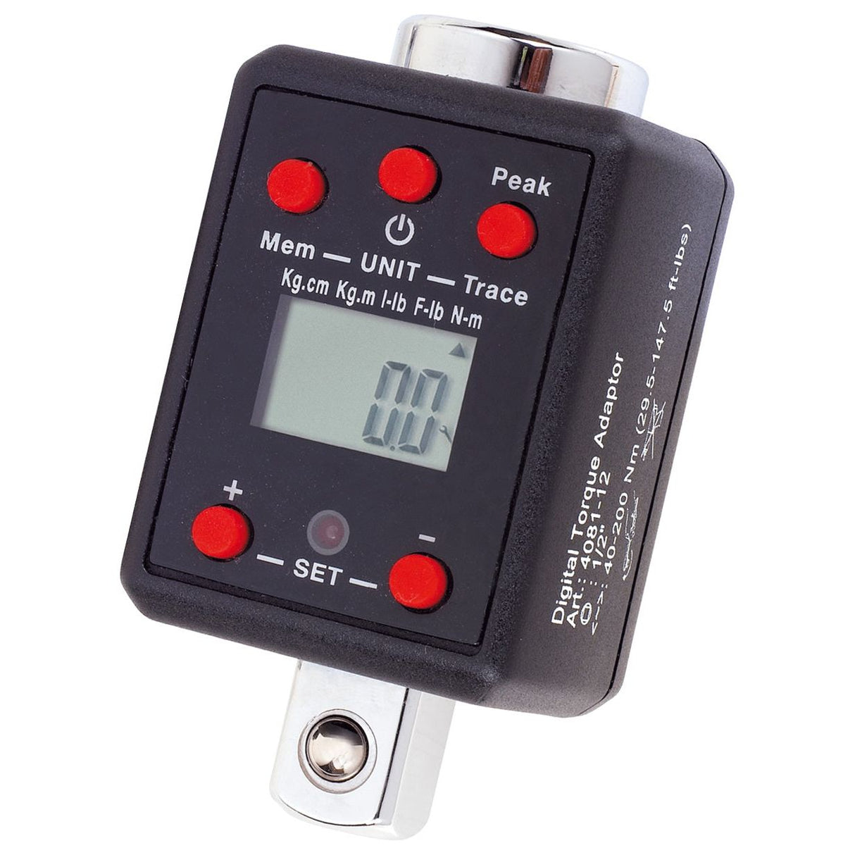 Kraftwerk PRO LINE 1/2" Digital Drehmoment-Adapter, 40 - 200 Nm