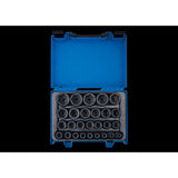 KING TONY Profi-Werkzeuge - 1/2" Kraft-Steckschlüsselset, metrisch, Steckleiste - 27 tlg. 4427MP