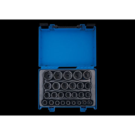 KING TONY Profi-Werkzeuge - 1/2" Kraft-Steckschlüsselset, metrisch, Steckleiste - 27 tlg. 4427MP