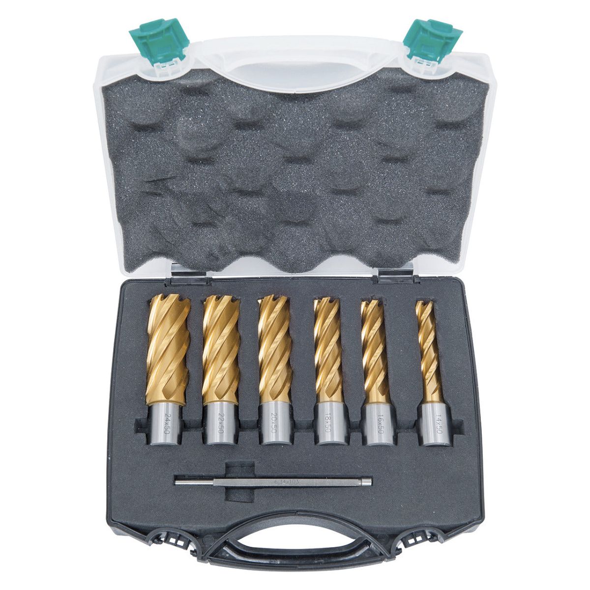 BERNARDO Zubehör Magnet-Kernbohrmaschine – Modell HSS-Kernbohrer-Set CDL, TiN-beschichtet, 14 - 24 mm, Bohrtiefe 50 mm