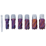 BERNARDO Zubehör Magnet-Kernbohrmaschine – Modell HSSCO5-Kernbohrer-Set CDS, nACO-beschichtet, 14 - 24 mm, Bohrtiefe 30 mm