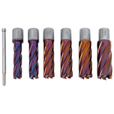 BERNARDO Zubehör Magnet-Kernbohrmaschine – Modell HSSCO5-Kernbohrer-Set CDL, nACO-beschichtet, 14 - 24 mm, Bohrtiefe 50 mm