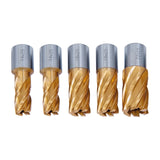 BERNARDO Zubehör Magnet-Kernbohrmaschine – Modell HSS-Kernbohrer CDS, TiN-beschichtet, 14/18/22 mm, Bohrtiefe 25 mm, 5 tlg.