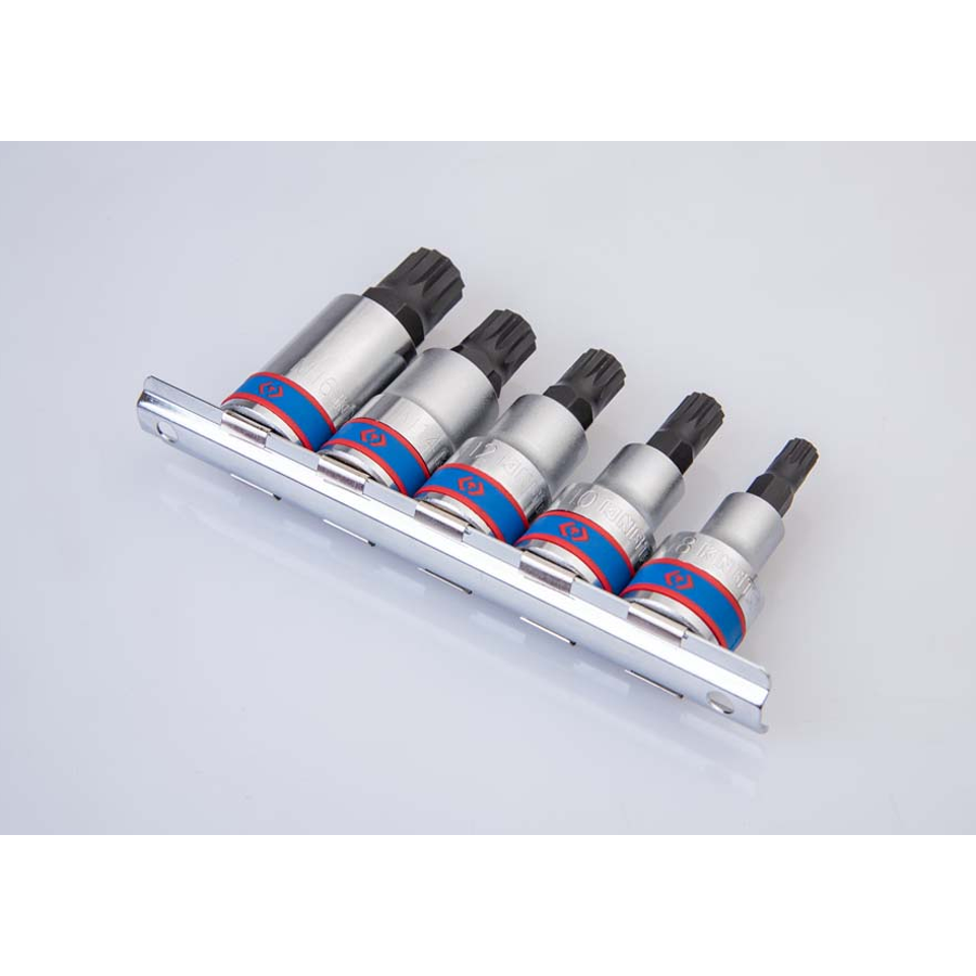 KING TONY Profi-Werkzeuge - 1/2" XZN® Steckschlüssel-Set, Steckleiste - 5 tlg. 4105PR