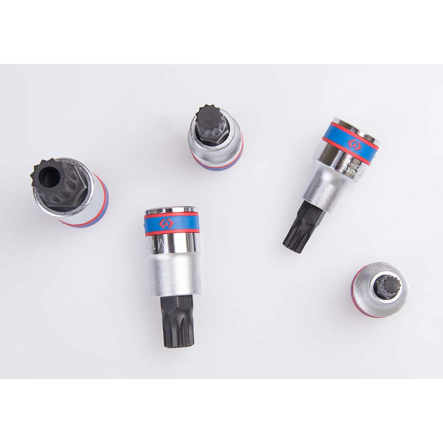 KING TONY Profi-Werkzeuge - 1/2" XZN® Steckschlüssel-Set, Steckleiste - 5 tlg. 4105PR