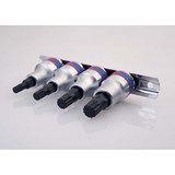 KING TONY Profi-Werkzeuge - 1/2" XZN® Steckschlüssel-Set, Steckleiste - 4 tlg. 4126PR