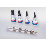 KING TONY Profi-Werkzeuge - 1/2" XZN® Steckschlüssel-Set, Steckleiste - 4 tlg. 4126PR