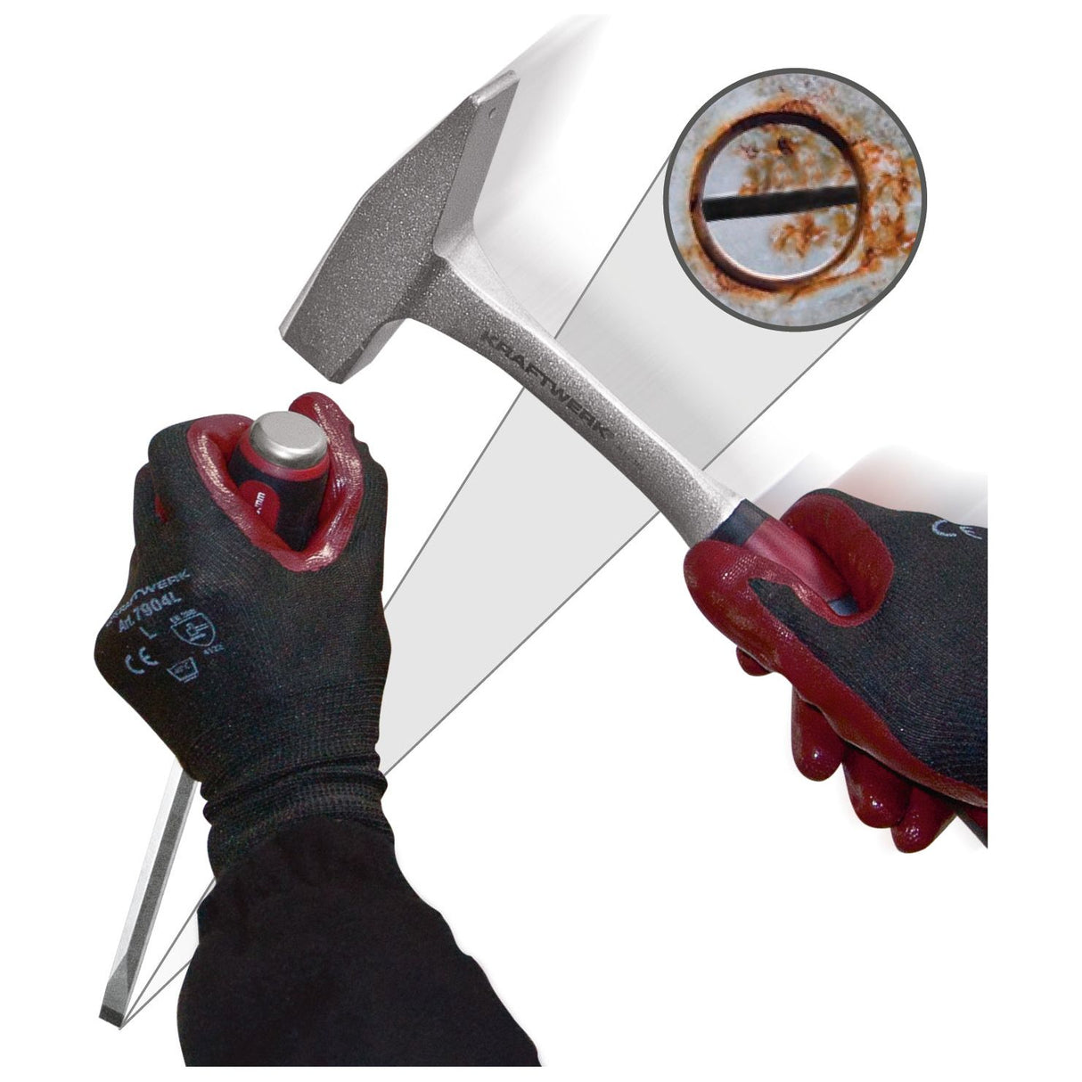 Kraftwerk Ergokraft Schraubendreher Schlitz, mit Schlagkappe, 1,6 x 8,0 mm