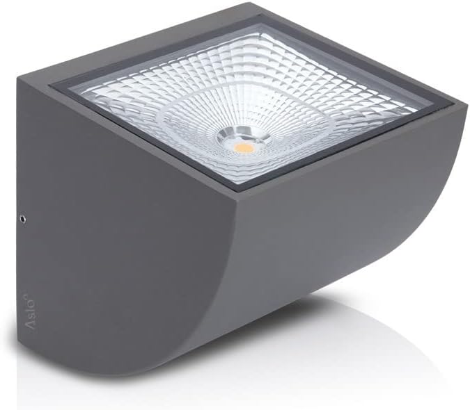 ASLO 12W LED Design Außenleuchte Outdoor - IP65 3000K warmweiß - LED-Außenwandleuchte Anthrazit - ASAL1230