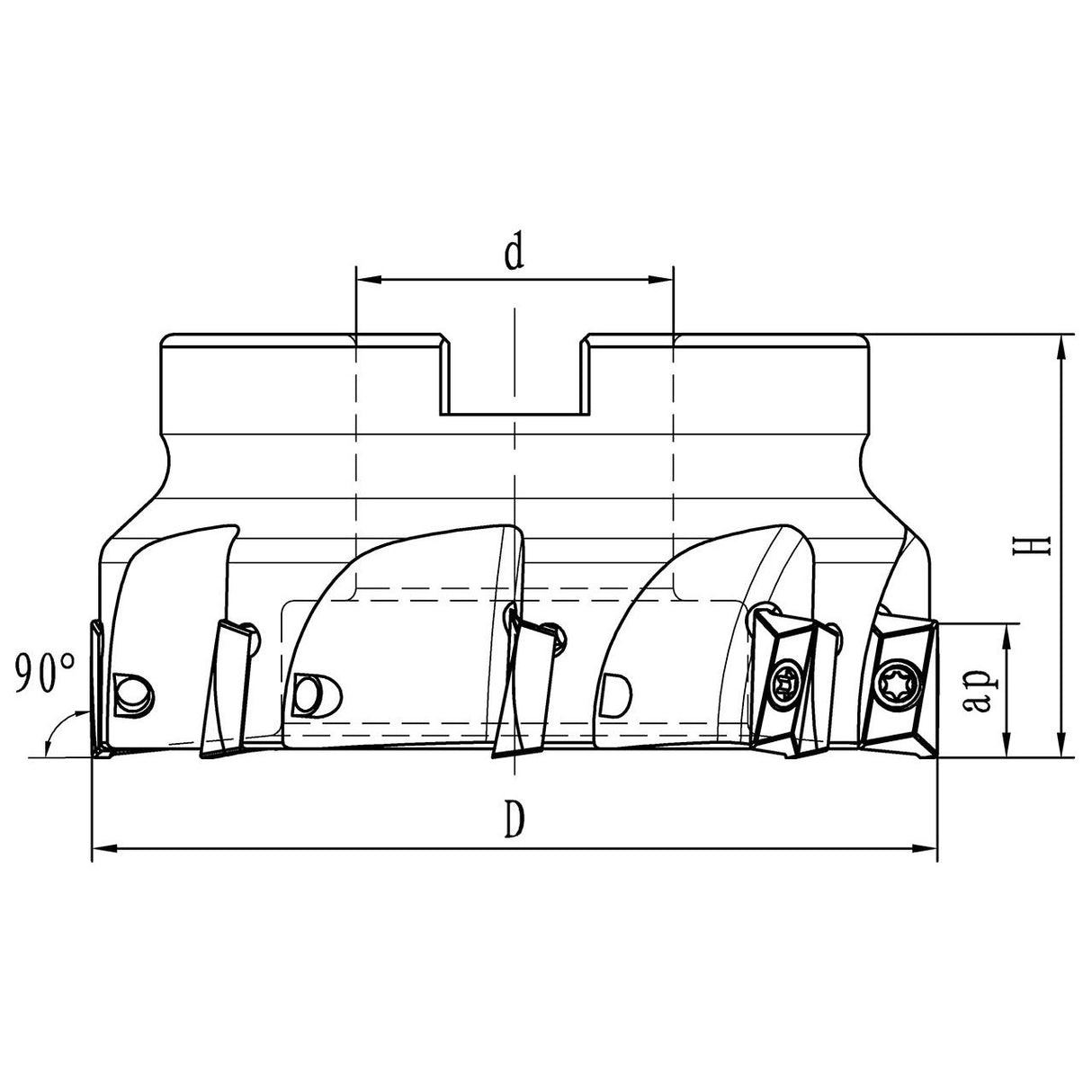 BERNARDO Fräswerkzeuge – Modell Plan- und Eckfräser diam. 100 mm / B 32