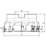 BERNARDO Fräswerkzeuge – Modell Plan- und Eckfräser diam. 125 mm / B 40