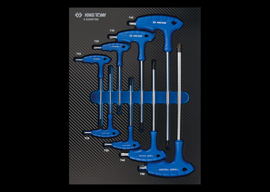 KING TONY Profi-Werkzeuge - L-Griff TORX® und RESISTORX® Schraubendreher - 8 tlg. 922308TRE