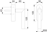 HOPPE eFenstergriff Amsterdam E0400/FR-408 SecuSignal® Edelstahl matt – Funk-Fenstergriff mit Secustik® und VarioFit®