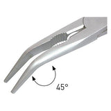 Kraftwerk Hightech VDE Flachrundzange mit Schneide, Storchschnabelzange, 45° abgewinkelt, 205 mm