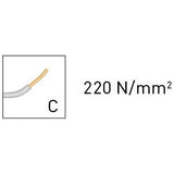 Kraftwerk Hightech VDE Flachrundzange mit Schneide, Storchschnabelzange, 45° abgewinkelt, 205 mm