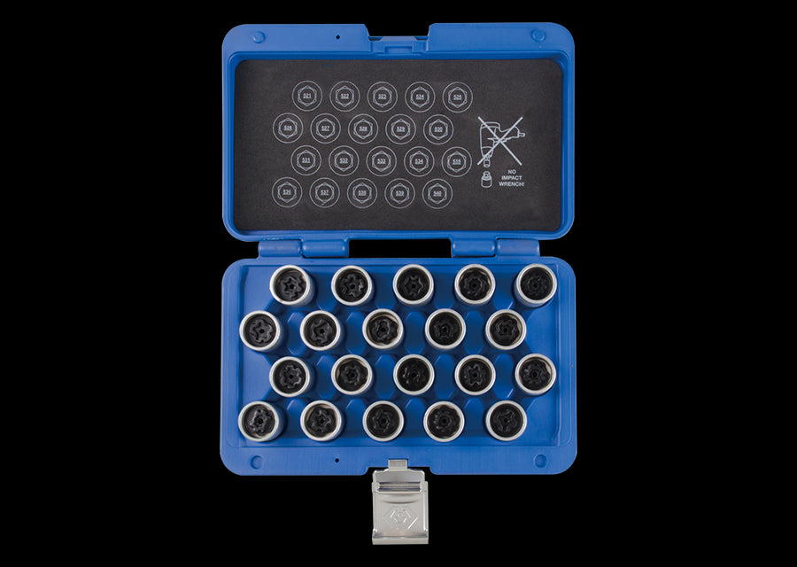 KING TONY Profi-Werkzeuge - Spezial-Einsätze für VW-Felgenschlösser - 20tlg. 9BW0120