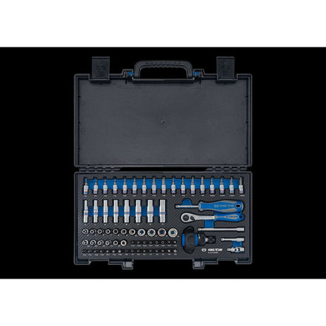 KING TONY Profi-Werkzeuge - 1/4" Steckschlüssel-Set, EVAWAVE, Zubehör - 72 tlg. 2572MRE