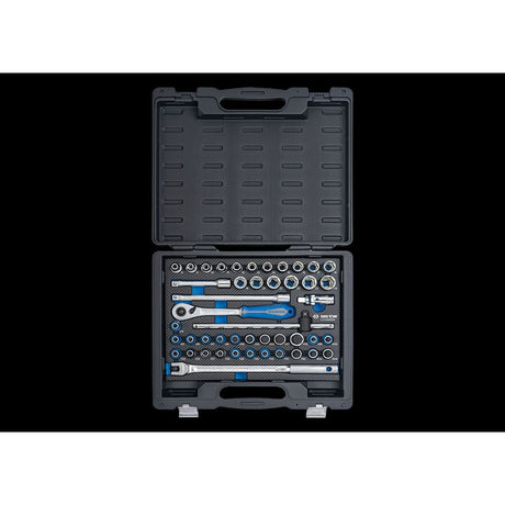 KING TONY Profi-Werkzeuge - 1/2" 6-Kant Steckschlüssel-Set, EVAWAVE, Zubehör - 46 tlg. 4546MRE02