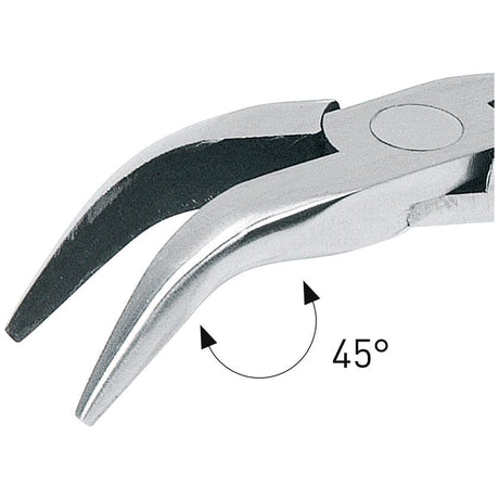 Kraftwerk Hightech ESD Elektronik-Flachrundzange, 45° abgewinkelt, 115 mm