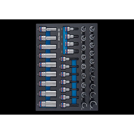 KING TONY Profi-Werkzeuge - 1/2" Steckschlüssel-Set, EVAWAVE - 39 tlg. 94539MRE