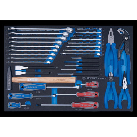 KING TONY Profi-Werkzeuge - Schlüssel-, Schraubendreher-, Zangen- und Schlagwerkzeugsets 35tlg. 991035CRV