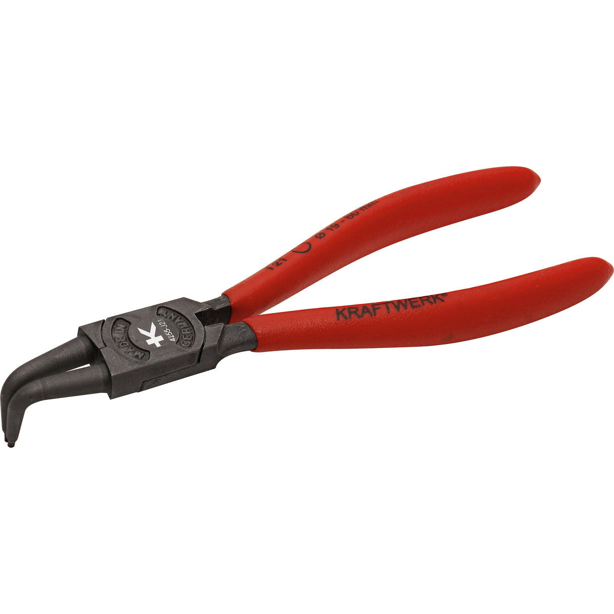 Kraftwerk Hightech Sicherungsringzange für Innenringe in Bohrungen, 90° gewinkelt, J31, 40 - 100 mm