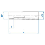 KING TONY Profi-Werkzeuge - 1/2" Steckschlüssel, metrisch - 12 mm 425512M