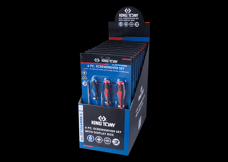 KING TONY Profi-Werkzeuge - Display Schraubendreher-Set 30106AMRB - 10 tlg. 30106AMRBS
