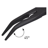 Kraftwerk Hightech Flachrundzange mit Schneide, Storchschnabelzange, 45° abgewinkelt, 205 mm