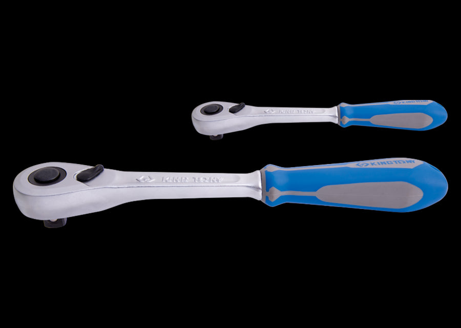 KING TONY Profi-Werkzeuge - 1/4"+1/2" Ratschenset, 90 Zähne, Push-Button - 2 tlg. 7773GS