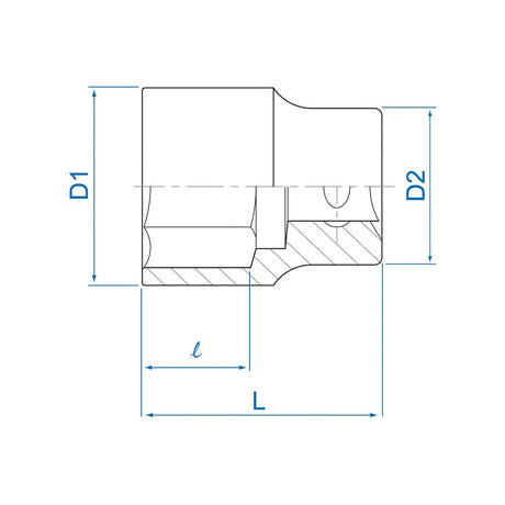 KING TONY Profi-Werkzeuge - 1/2" Steckschlüssel, metrisch - 46 mm 433546M